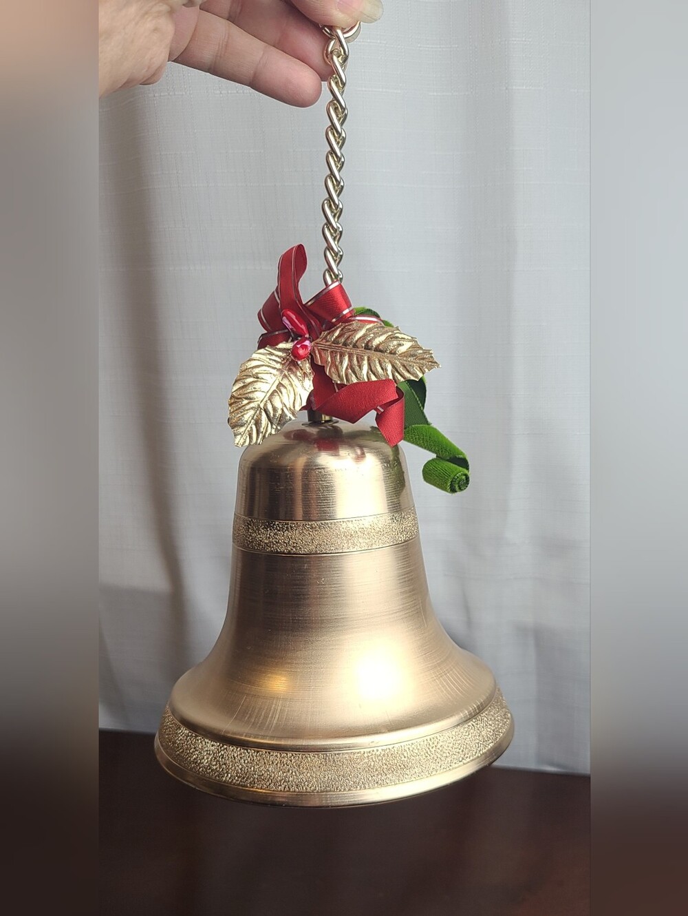 Vintage Musical Pull Bell Japan Jingle Bells Gold Metal Mid Century Works